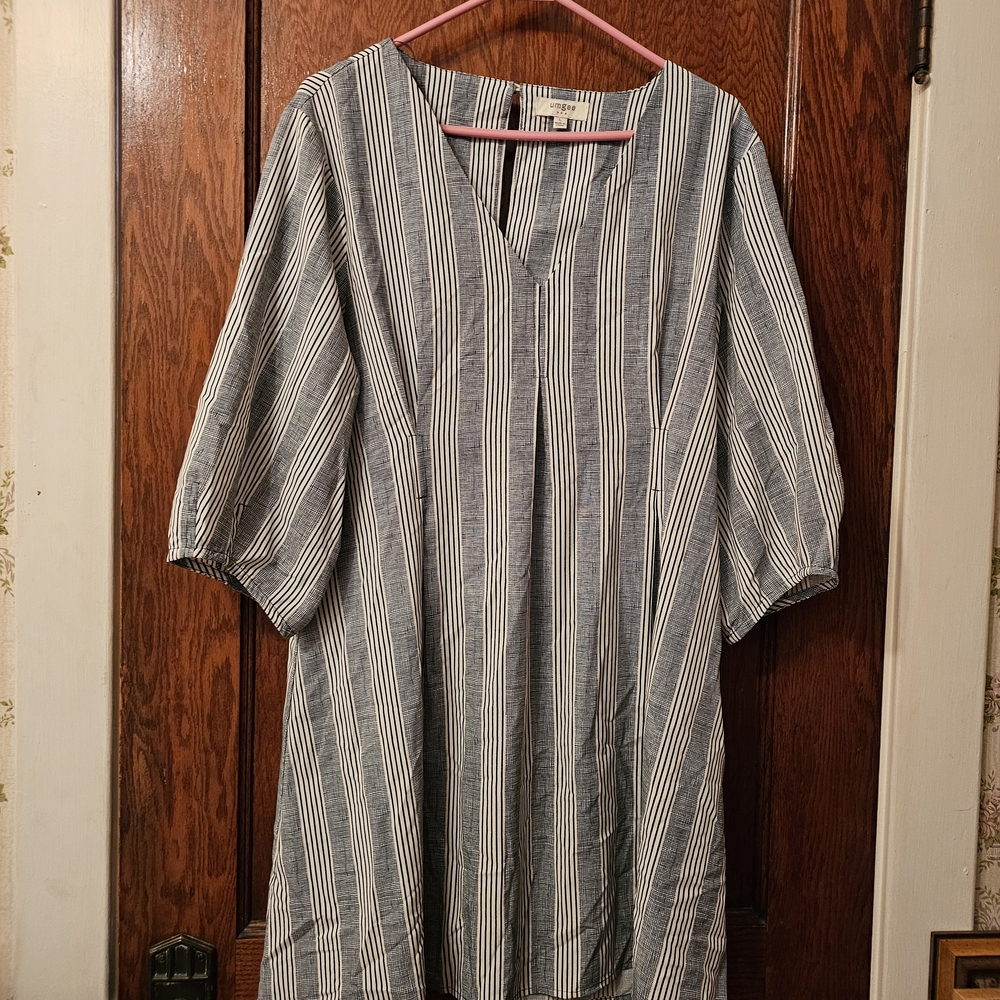 Umgee Striped V-Neck Dress